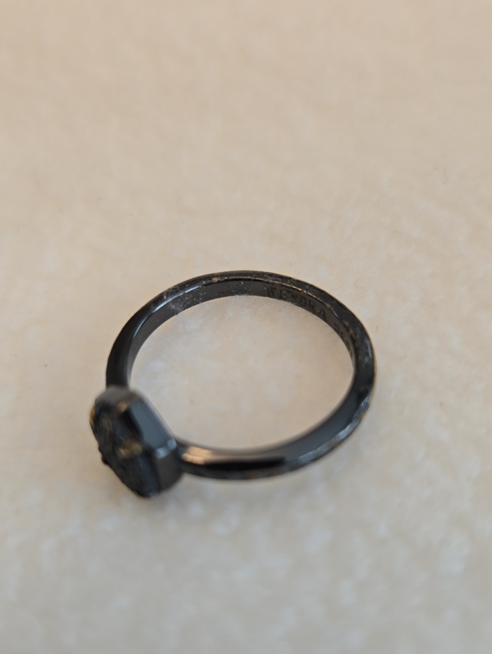 Kendra Scott Calvin Black Drusy Ring Size 7 - Picture 8 of 9